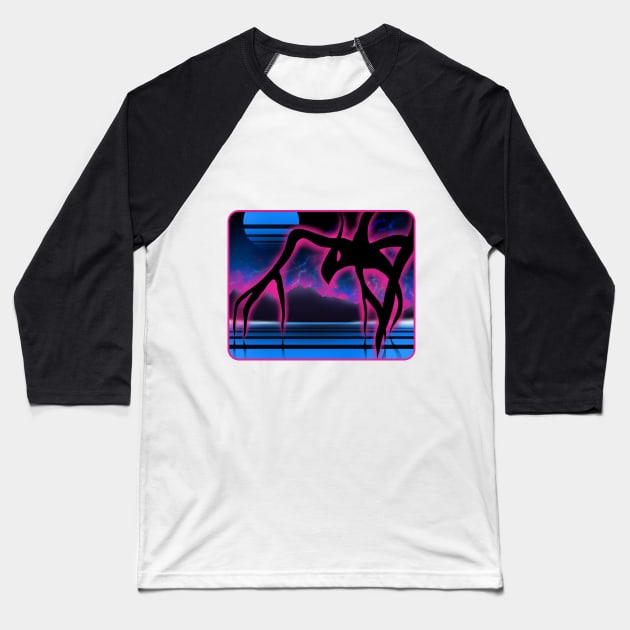 The Mind Flayer 80's poster Baseball T-Shirt by Anilia